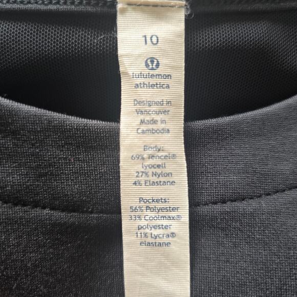 Lululemon Rite Time Mini Sweatshirt Dress Black Size-10 3/4 Sleeve Athleisure - Picture 8 of 10